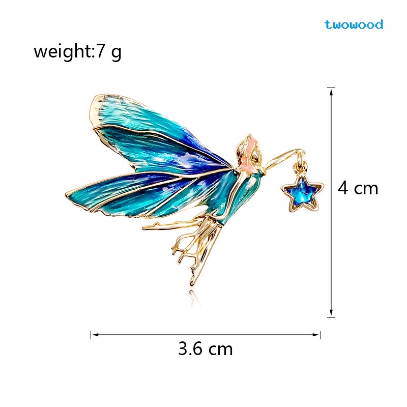 Twowood Elf Peri Bros Elegan Sayap Cicada Drip Minyak Kreatif High-end Pakaian Bros Pakaian Bros Hias