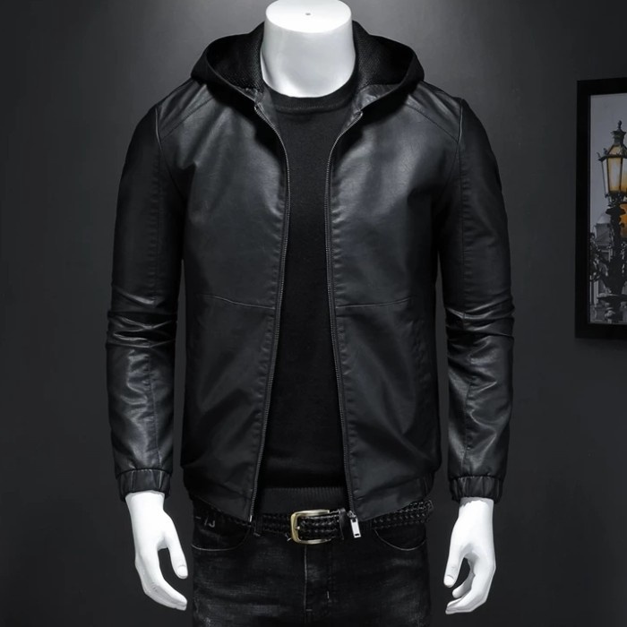 jaket kulit pria asli jaket kulit domba garut jaket kulit asli Hoodie original dari kulit domba Garu