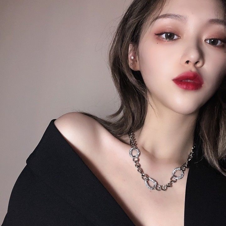 Ins Trendi Keren Unik Rantai Berlebihan Penuh Berlian Cincin Kalung Eropa Amerika Influencer choker Pendek Klavikula Rantai Kalung