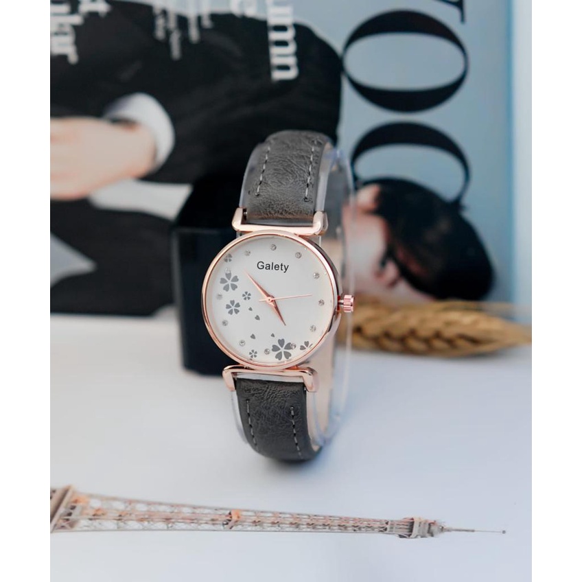 BAJ Jam Tangan Quartz Strap PU Analog Casual Gaya Retro Wanita &amp; Pria Ulzzang Watch Korean Fashion RM093