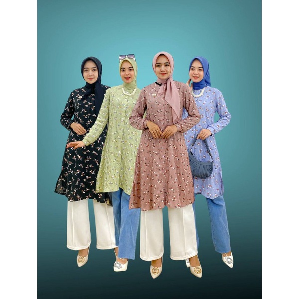 PB Prilly Busana -  LIVYA TUNIK CRINCLE MOTIF -TUNIK CRINCLE - TUNIK MOTIF - ATASAN