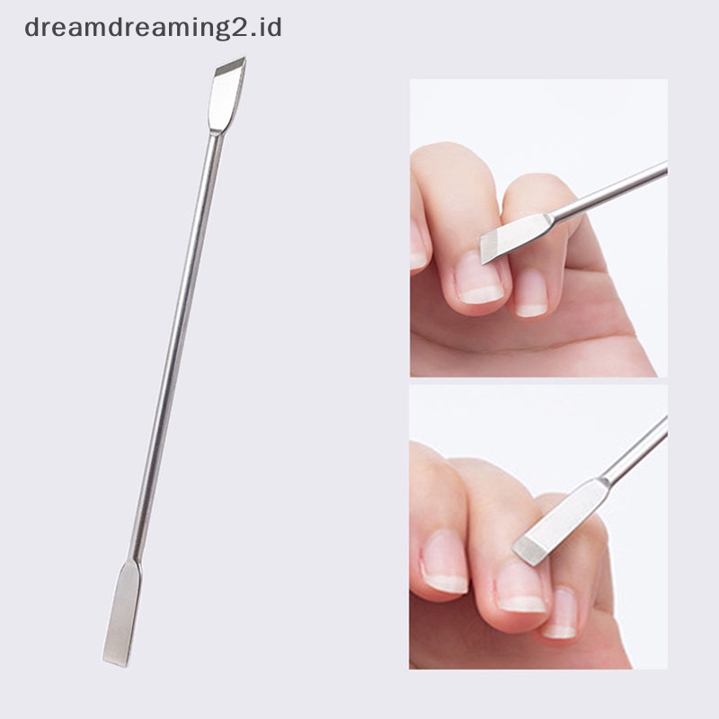 (drea) Spatula Kepala Ganda Stainless Steel Mixing Stick Foundation Pencampuran Alat Make Up //