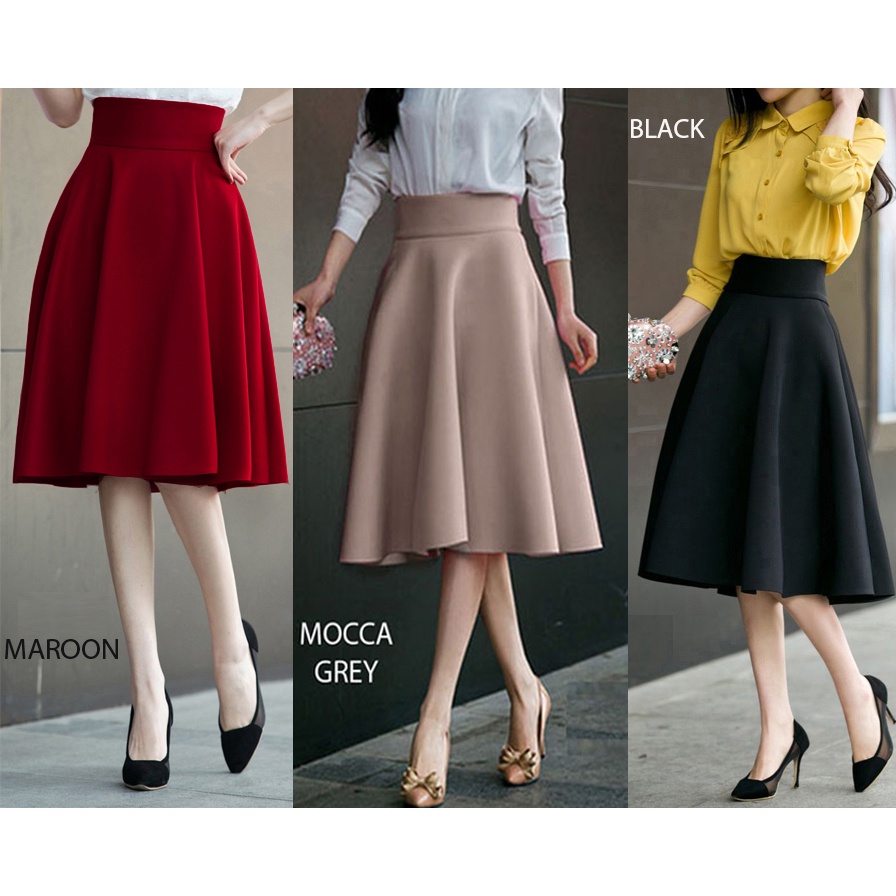 Flare midi skirt (A190)