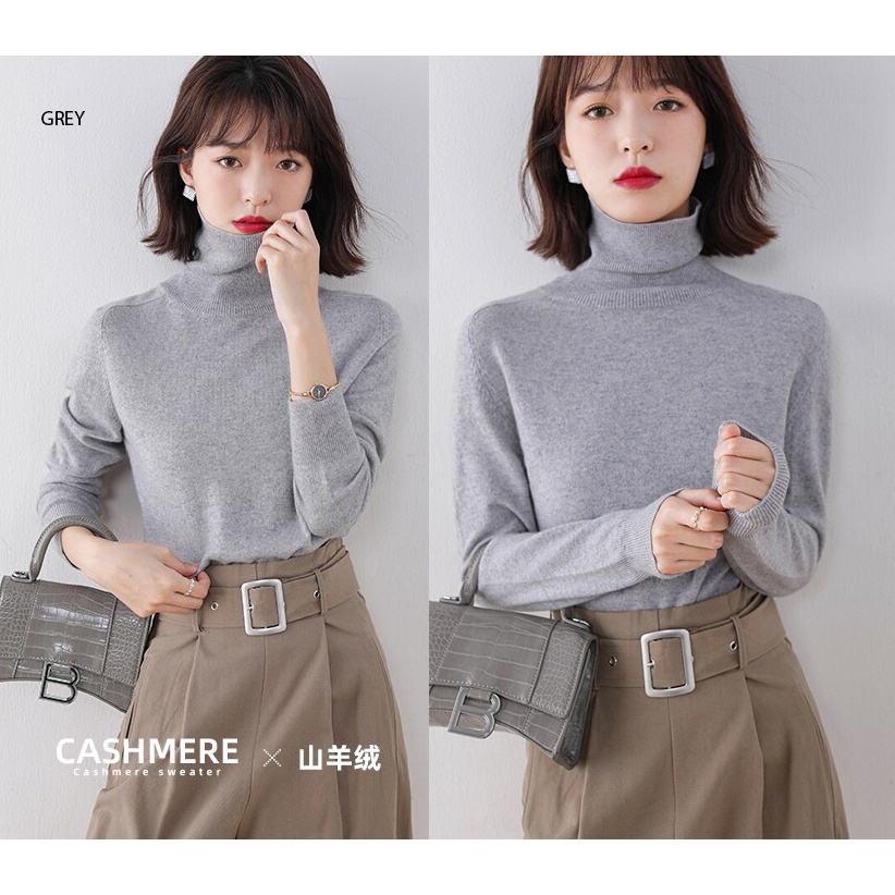 (B085) Turtleneck Blouse knit turtle neck atasan
