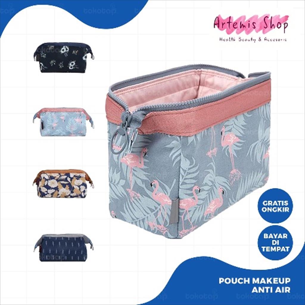 Tas Kosmetik KOREA KPOP / Tas Pouch / Makeup Portable Motif Print Anti Air FLAMINGO