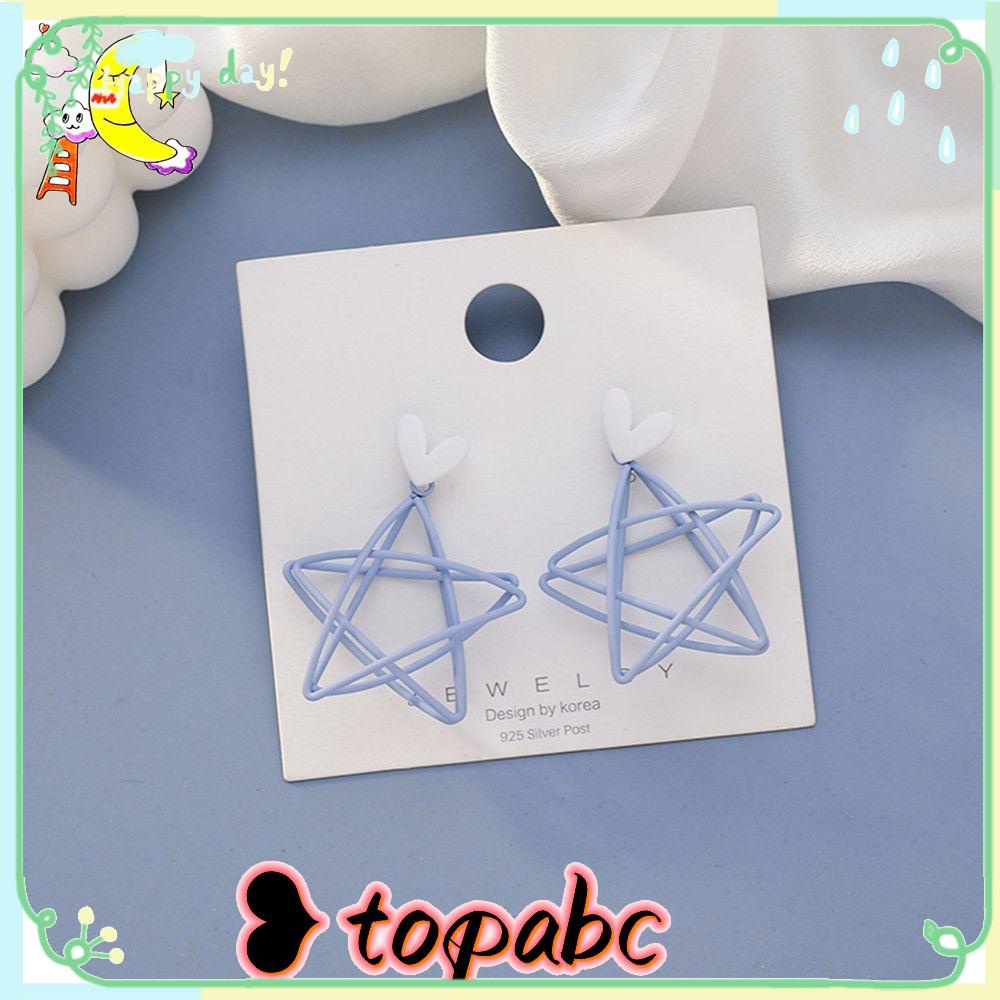 TOP Anting Bintang Fashion Biru Langit Wanita Berlubang