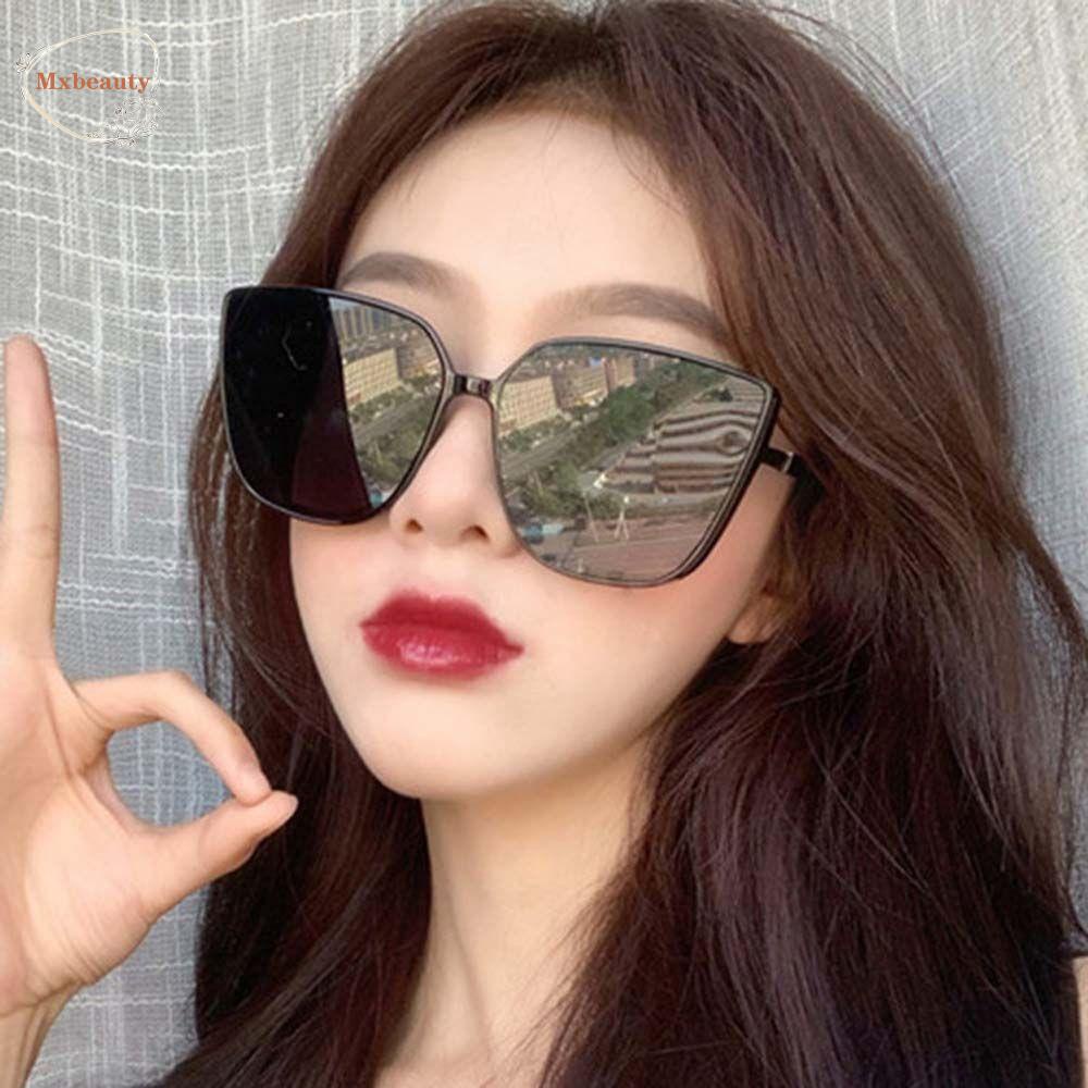 MXBEAUTY Kacamata Wanita Merek Desainer Fashion Lensa Pink Trendi Hitam Kacamata Matahari Cat Eye Sunglasses