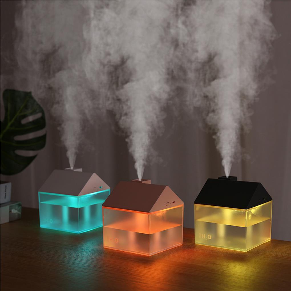 Humidifier Mini Colorful Night Light Humidifier 250Ml USB Charge Kreatif Litter Bentuk Rumah Humidifier Untuk Mobil Kantor