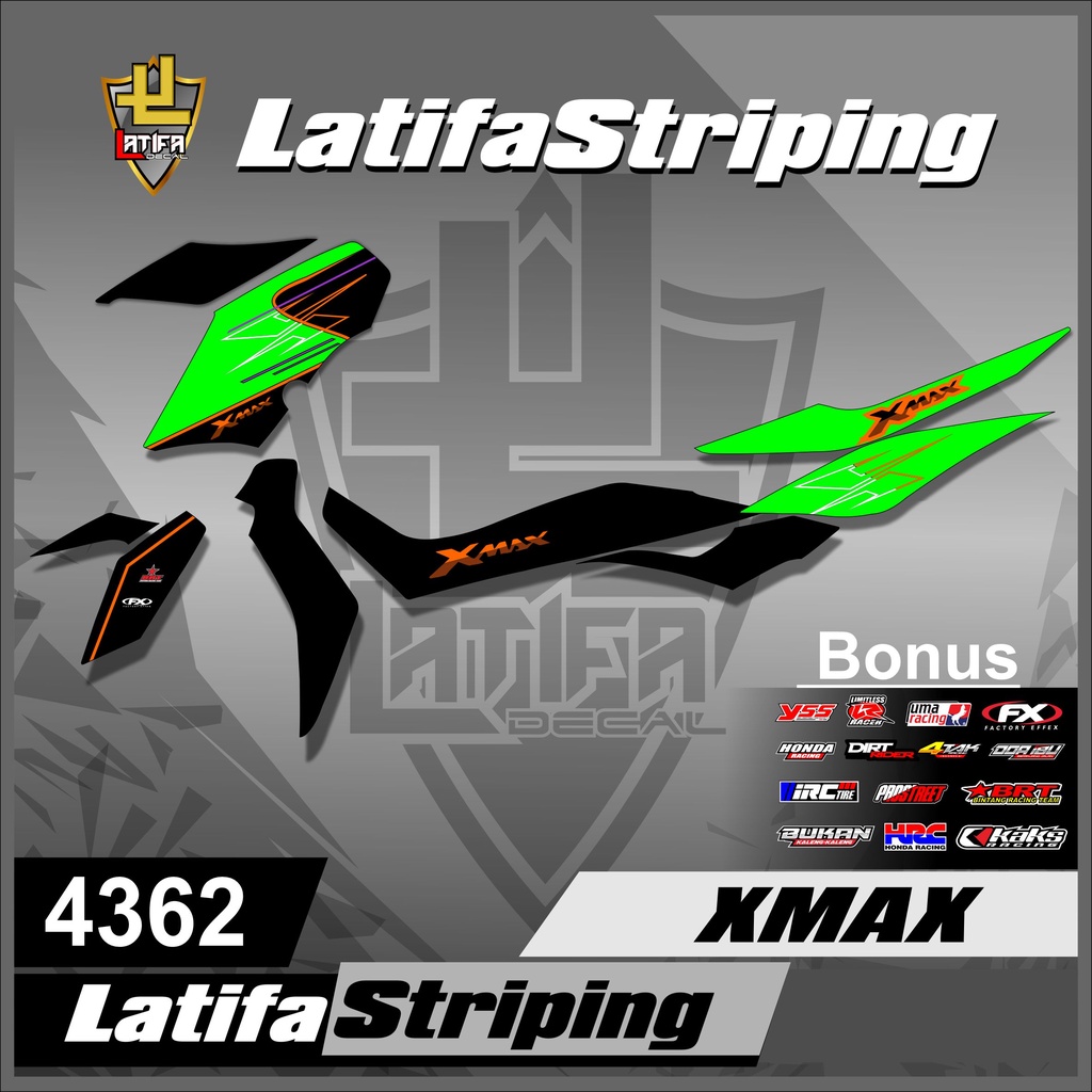 Sticker COD // Striping Sticker XMAX Variasi Semifull - Sticker Striping Variasi lis XMAX