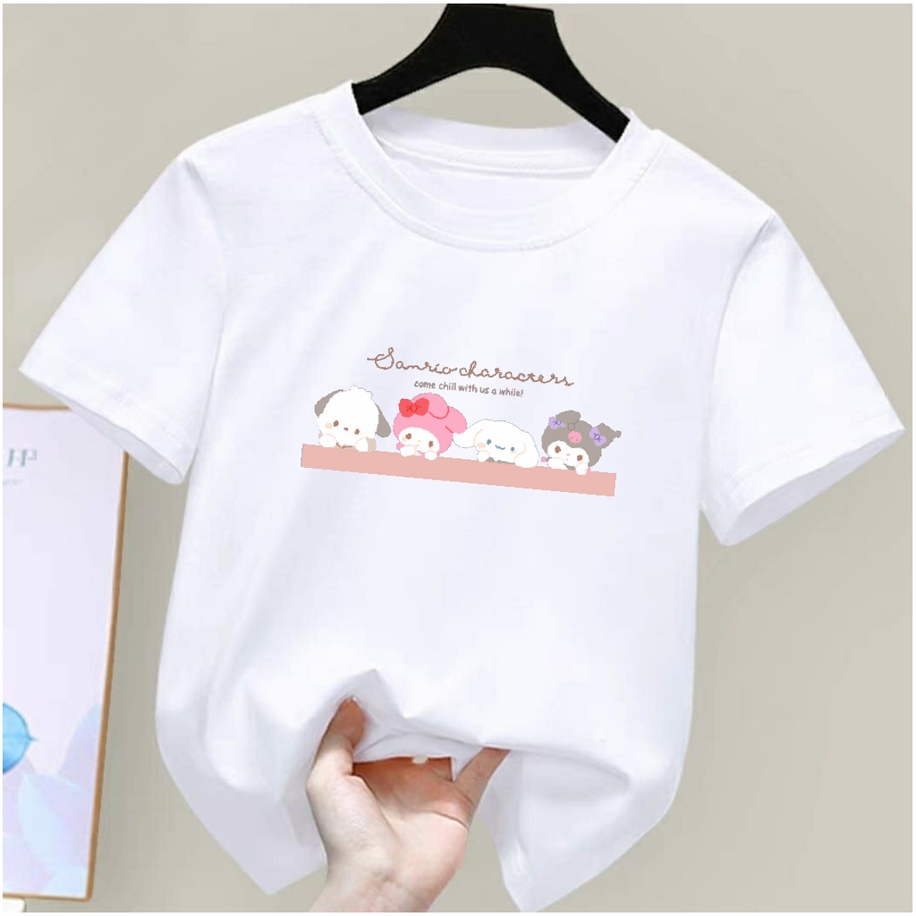 Kaos Anak SANRIO KARAKTER Baju Oblong Anak Lengan Pendek Ideal Usia 2-15TH Cotton Combed