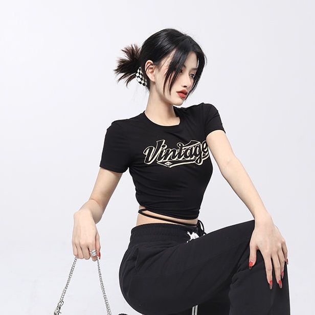 [ COD✅ ] Aroana American babes renda cropped top wanita ketat  crop top t-shirt wanita gaya baru