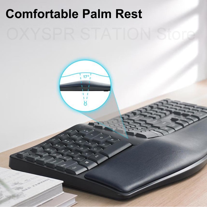 Rapoo NK8800 Ergonomic Wired Keyboard With Palm Rest Pesaing Ergo K860