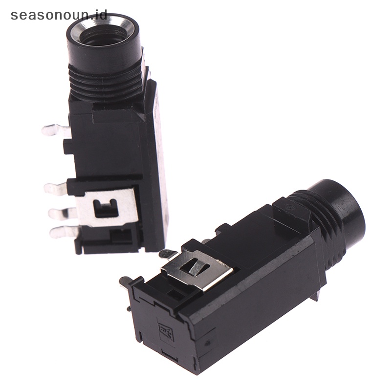 Intipeasonoun 3pcs/banyak 6.35mm stapelack stereo female socket konektor audio adaptor 4pin .