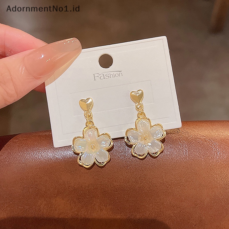 [AdornmentNo1] Resin anting tusuk bunga korea Fashion perempuan temperamen cantik elegan perhiasan Simple manis gadis aksesoris wanita