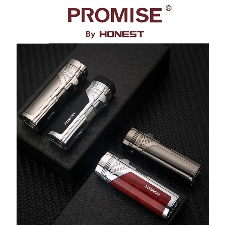 HONEST BCZ357 - Torch Butane Lighter 4 Jet Flame Korek Api Tahan Angin