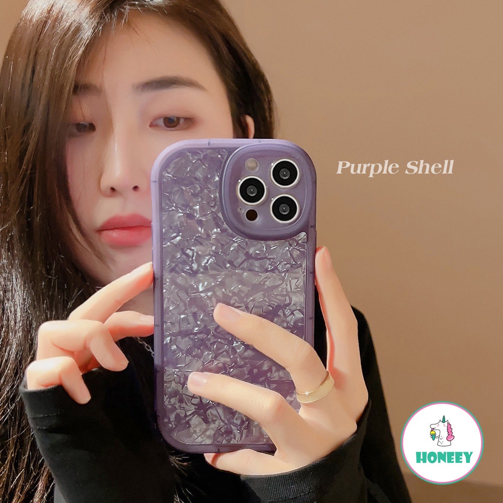 Retro Luxury Shell Pattern Purple Dream Art Phone Case for IPhone 14 13 12 11 Pro Max Xr Xs 7 8 Plus Case Cute Soft Cover