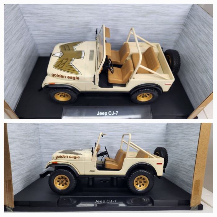 diecast mcg jeep cj-7 skala 18 jep cj7 golden eagle 1:18 model car