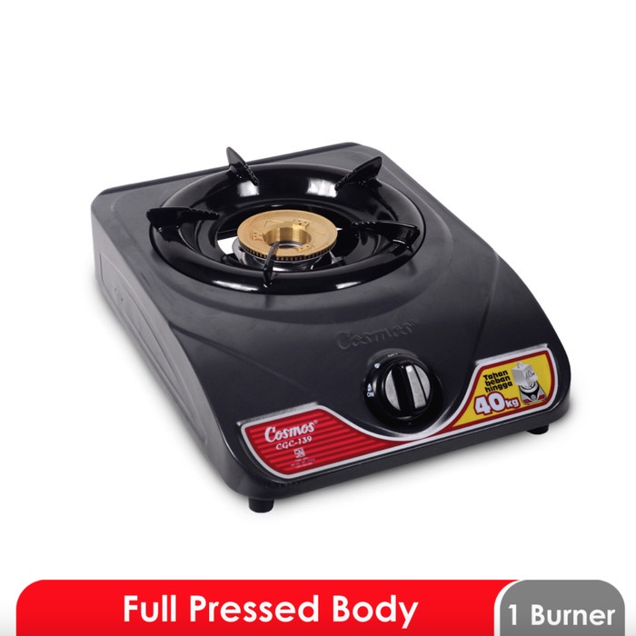 Kompor Gas Tekanan Rendah Satu Tungku Cosmos CGC-139 NW CGC-139 NB - Hitam