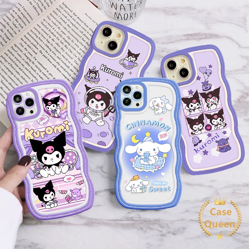 Kartun Astronot Kuromi Wavy Edge Case Untuk Realme C53 C55 C25s C30 C20 C35 C11 C25Y C33 C15 C25 C21Y C3 C20A C12 6i 5 5i 9i 5S 20 30A Pasangan Kartun Lembut Kuromi Cinnamon Cover