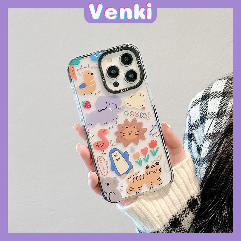 Venki - Case iPhone 11 iPhone Case Soft Case Clear Case Tebal Tahan Guncangan Bingkai Kamera Hewan Lucu Singa Kompatibel dengan iPhone 14 Pro Max 13 Pro Max 12 Pro Max 11 Pro Max XR XS 7Plus