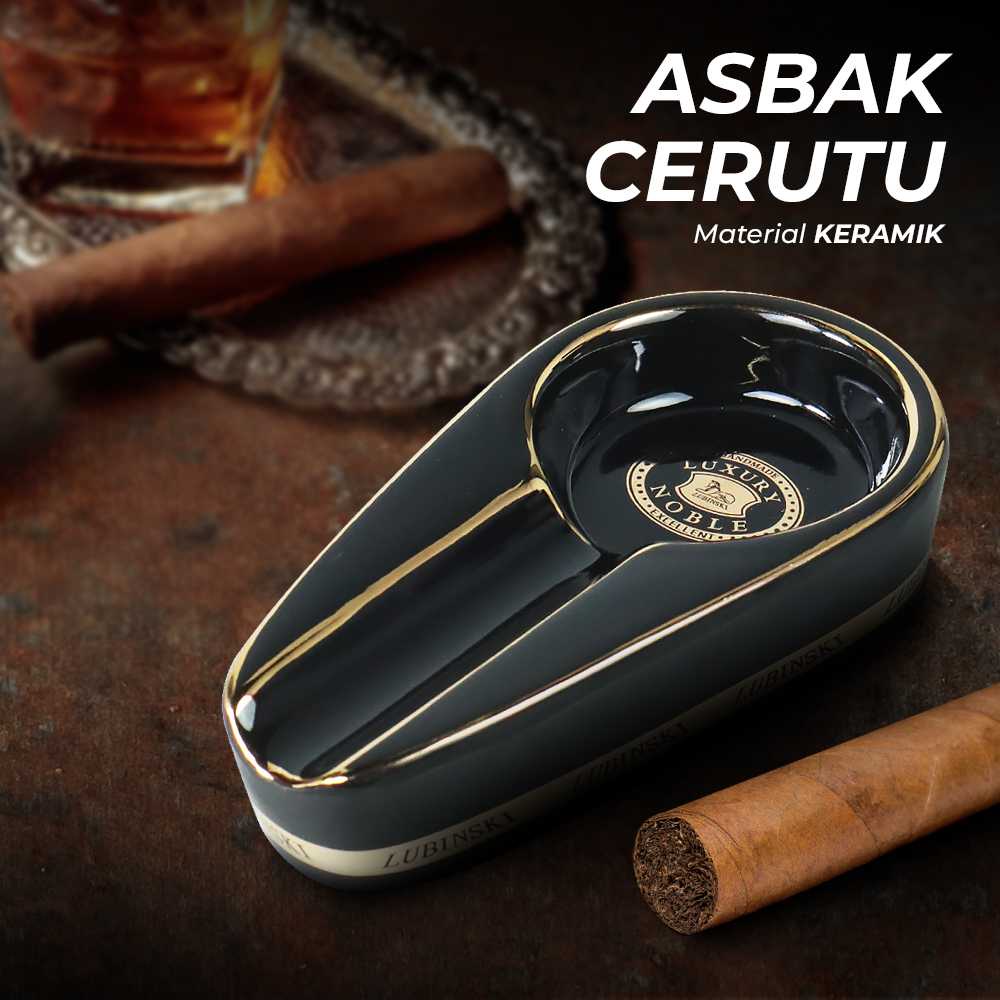 LUBINSKI Asbak Rokok Cerutu Keramik Tobacco Cigarette Ashtray - P100-H
