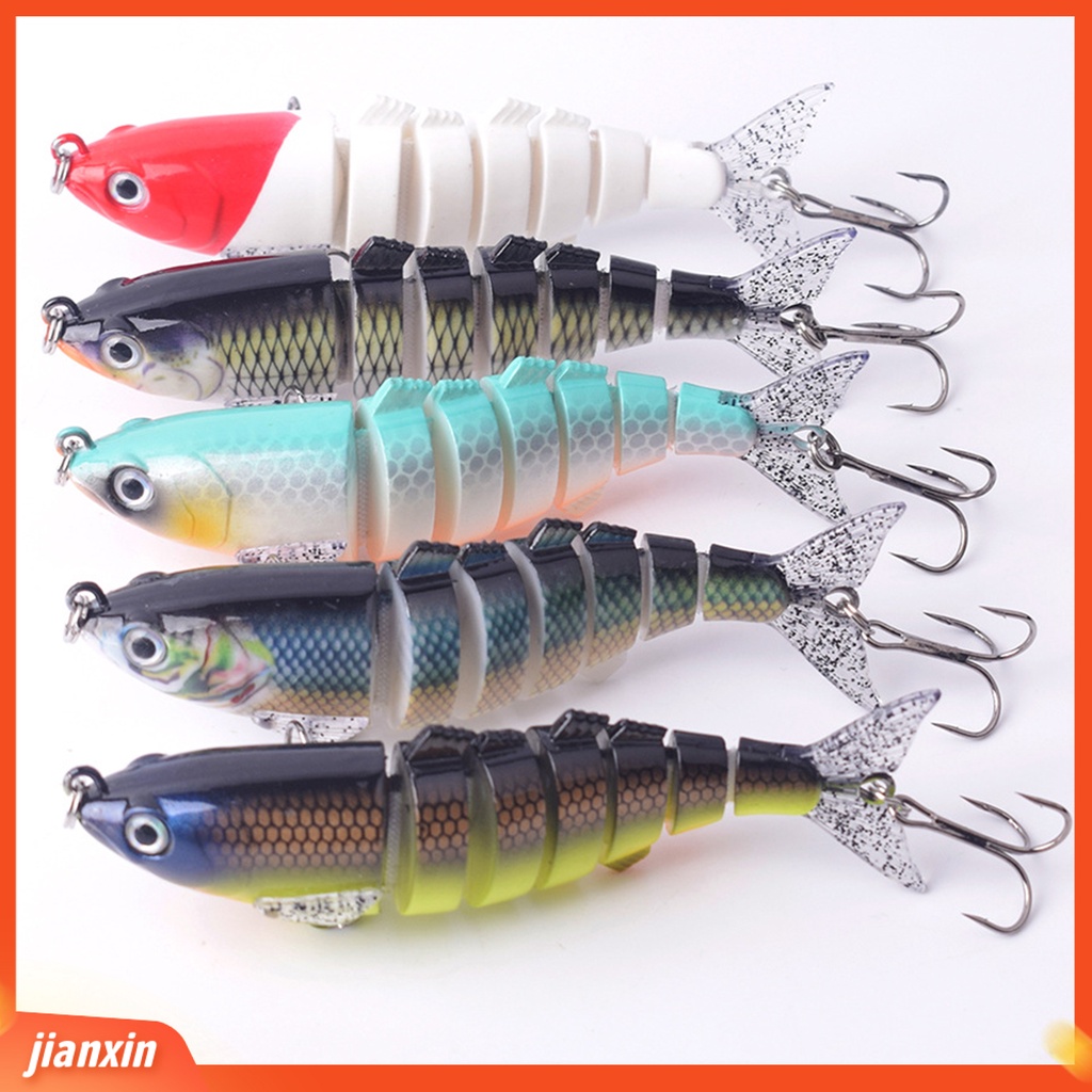 (In Stock) 11cm /25.5g Umpan Pancing Simulasi Tinggi Kait Tajam 3D Mata Tenggelam Umpan Banyak Segmen Wobbler Swimbait Untuk Outdoor