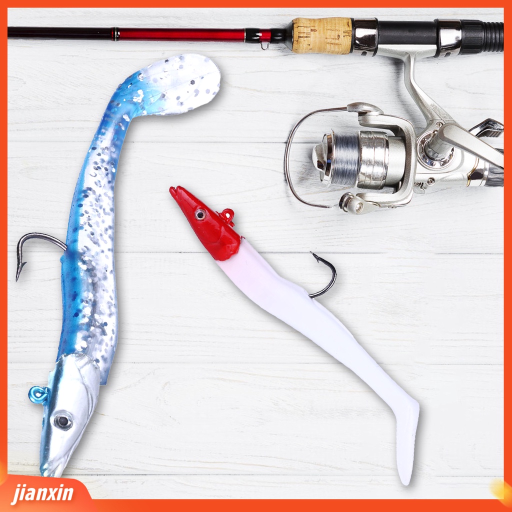 (In Stock) 11 cm /19g Umpan Lembut Simulasi Jig Kepala T Ekor Tajam Kait Tunggal Mencegah Lolos Universal Buatan Umpan Luar Memancing Memikat Perlengkapan Memancing