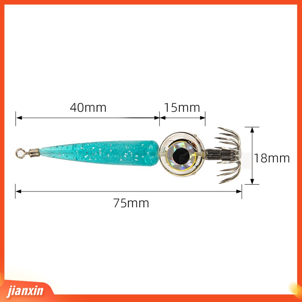 (In Stock) 7.5cm /9g Umpan Udang LED Plastik Ringan Tahan Karat Kait Cumi Umpan Udang Palsu Untuk Angling