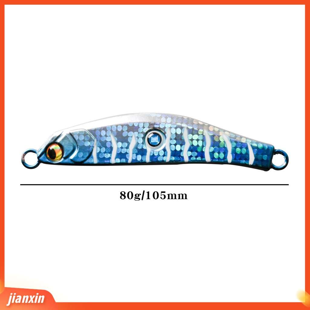 (In Stock) 105mm /80g Umpan Pancing Metal Mata Besar Cepat Tenggelam Garis Bersinar Jigging Lure Untuk Memancing