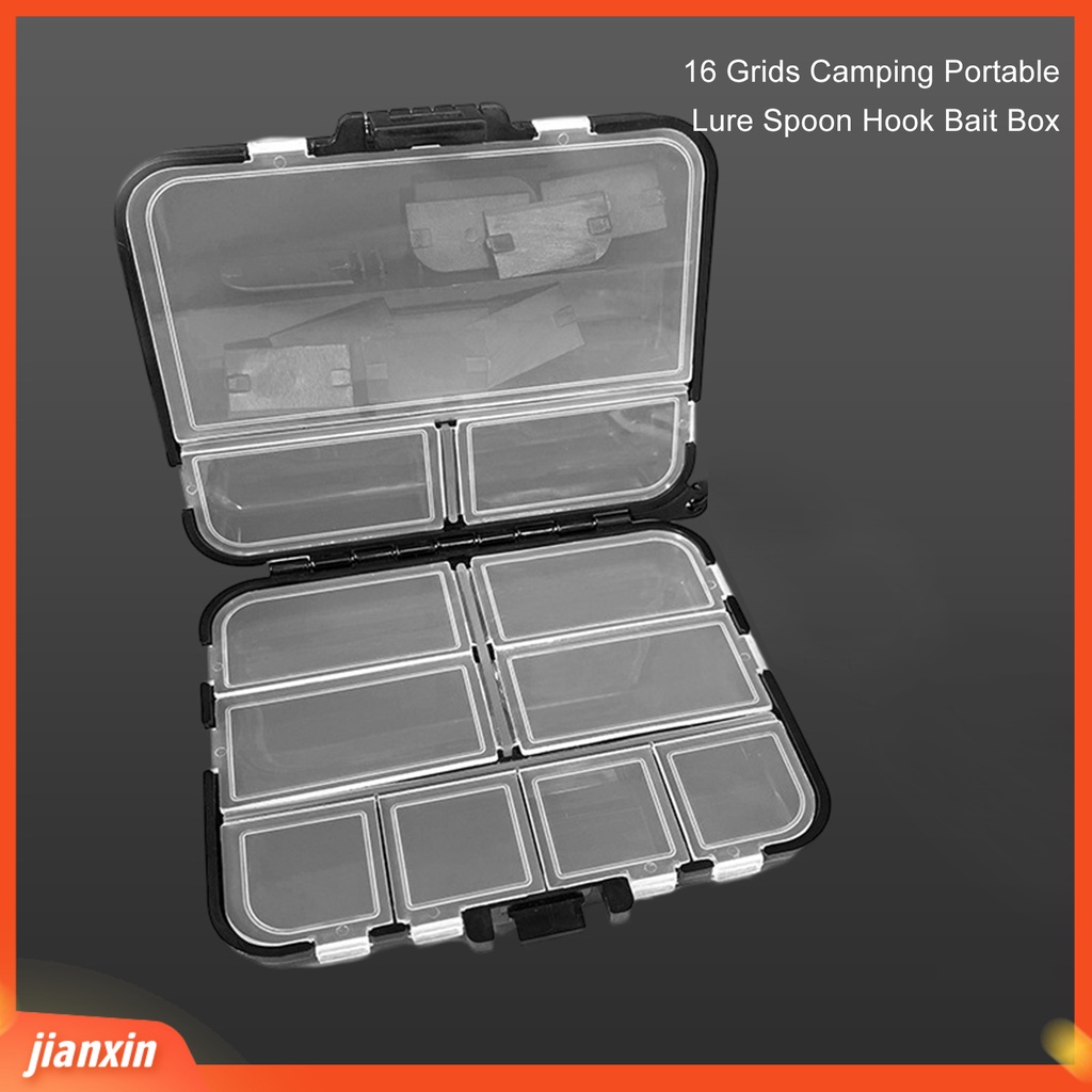 (In Stock) Kompartemen Kotak Perlengkapan Pancing Mengklasifikasikan Menyimpan Luar Ruangan Portabel 16kisi Wadah Penyimpanan Umpan Umpan Angling Aksesoris