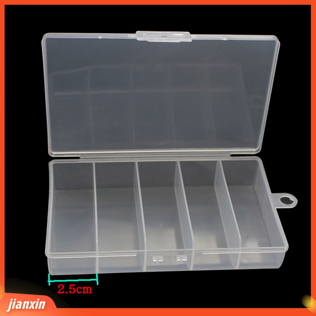 (In Stock) Kotak Umpan Kapasitas Tinggi 5sekat Transparan Tahan Jatuh Plastik 5kisi Memancing Tackle Storage Box Outdoor Mancing