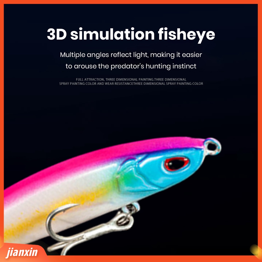 (In Stock) 7.5cm /9g Umpan Bionik Simulasi Menggoda Kait Treble Realistis Angling Tenggelam Pensil Mikro-object Umpan Memancing Luar Ruangan