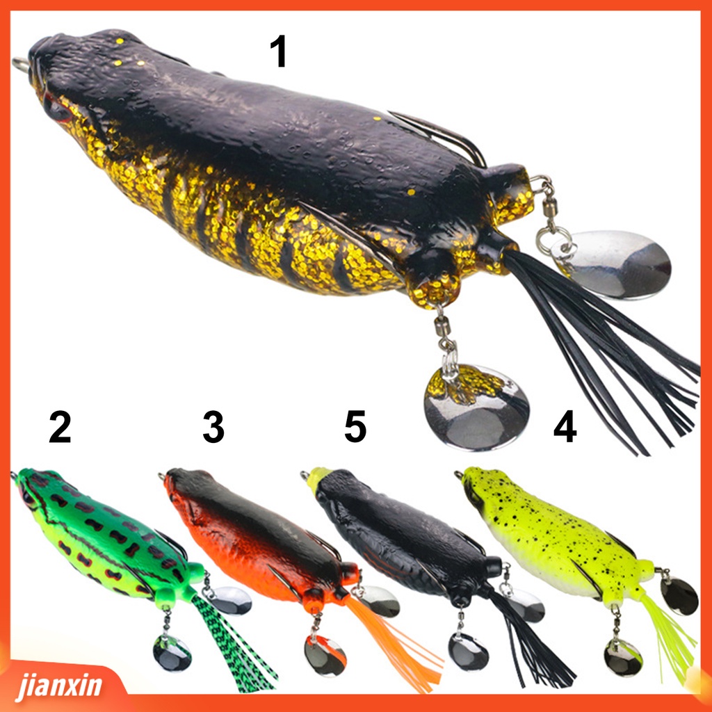 (In Stock) 9cm /25g Silikon Umpan Kodok Besar Warna-Warni Irisan Ganda Payet Lembut Buatan Umpan Katak Memancing Aksesori