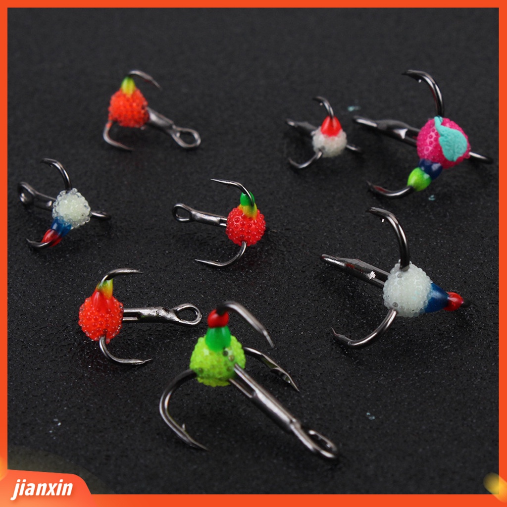 (In Stock) 5pcs Treble Hook Luminous Konstruksi Kuat Kait Ikan Treble Baja Karbon Untuk Pecinta Memancing