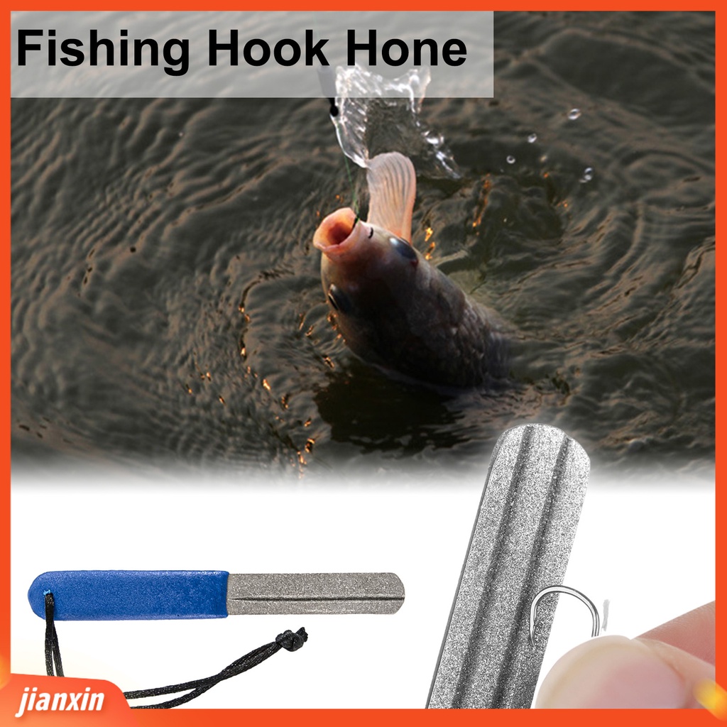 (In Stock) Alat Pengasah Kait Pancing Portabel Alur Ganda Berlian Biru Profesional Lure Hook Asah Untuk Outdoor