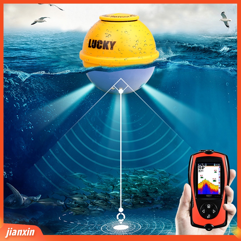 (In Stock) 45m Kedalaman Kejernihan Tinggi LCD Nirkabel Sensor Sonar Transducer Pencari Ikan Detektor Memancing
