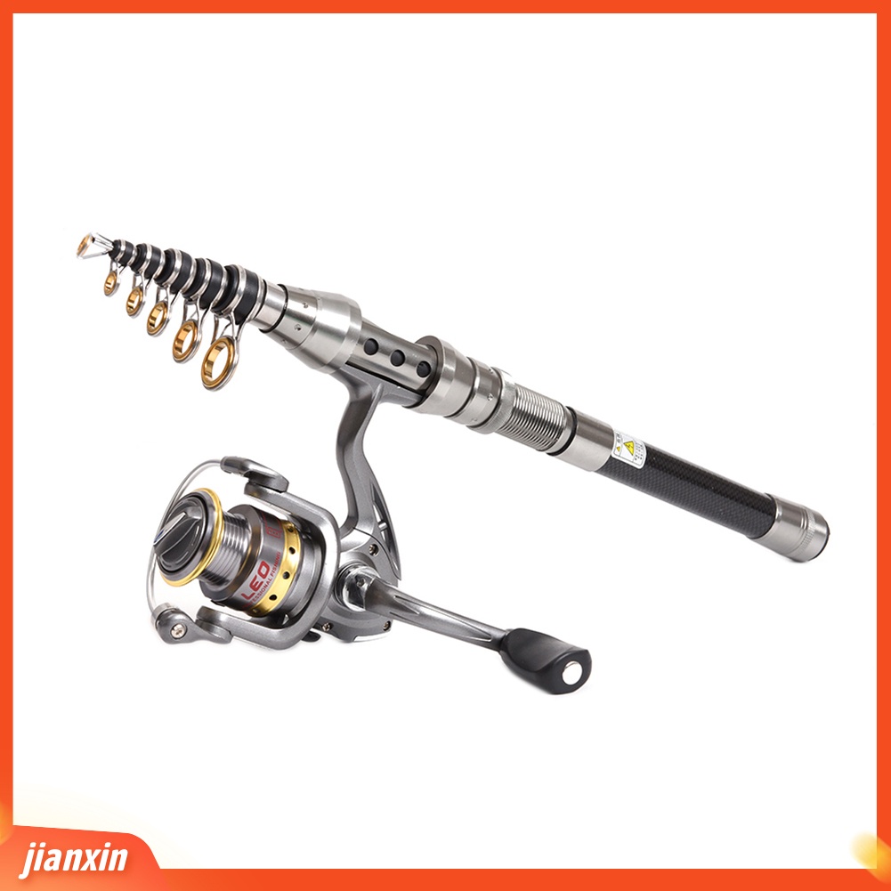 (In Stock) Telescopic Joran Pancing Spinning Reel +Line+Lures Hooks Combo Full Kit Dengan Tas