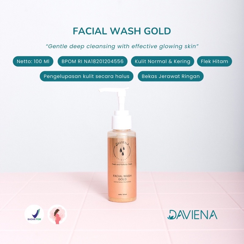 Facial Wash Gold Daviena Skincare Deviena Davina Devina Skincare Official