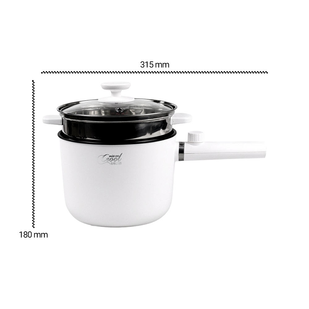 Ceool Panci Listrik Pot Electric Cooker 1.5L with Steamer - AJL-10B-1