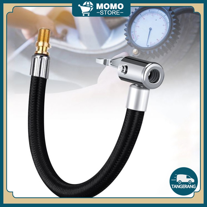100/200mm Selang Pompa Angin Mobil Motor Paduan Tembaga-Zinc Sambungan Selang Pompa Ban Dengan Klip