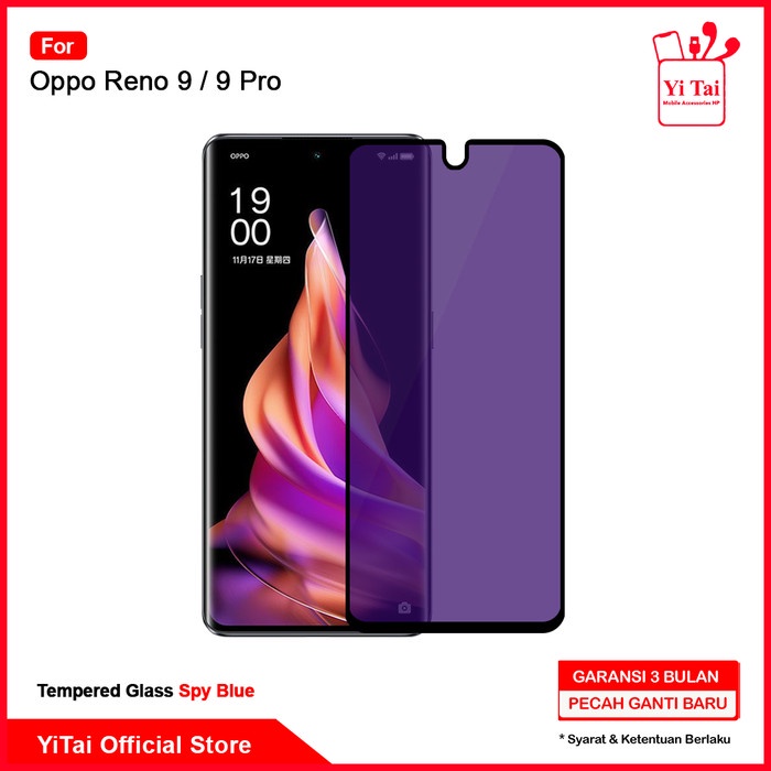 YI TAI - Tempered Glass Spy Blue Oppo Reno 9 9 Pro