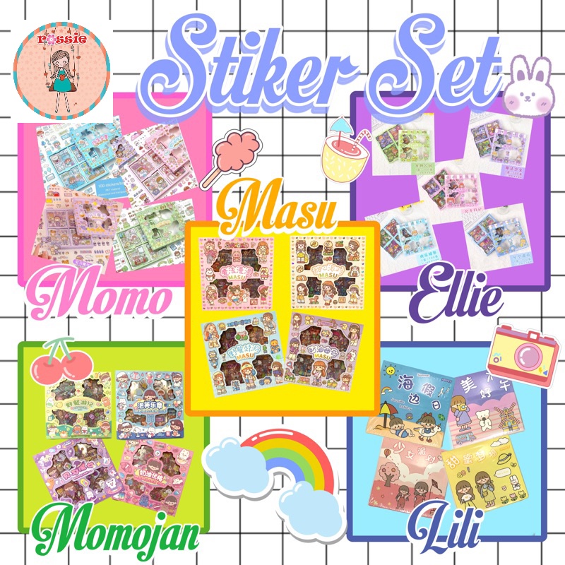 

Stiker Momo Set/Stiker Masu Set/Stiker Momojan Set/Stiker Ellie Set