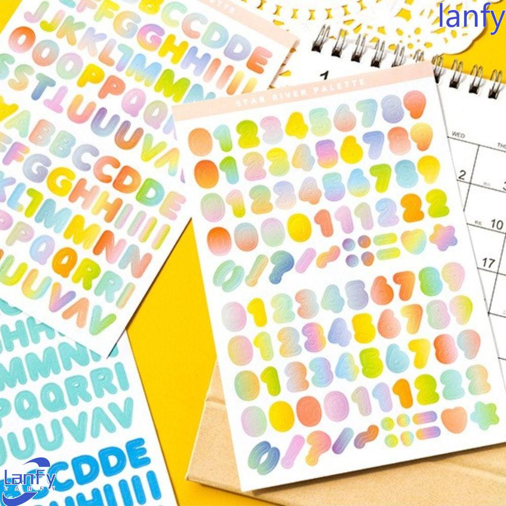 LANFY Stiker Angka Alfabet DIY Adhensive Scrapbooking Foto Stationery Albums Sealing Stickers
