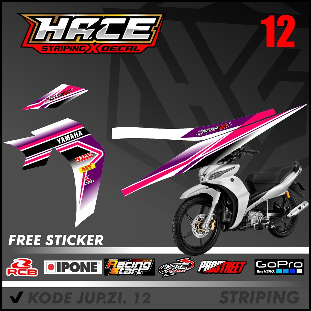 Striping Jupiter Z Robot - Sticker Stiker Variasi Lis Motor Jupiter Z Robot Robot Motif Racing 12