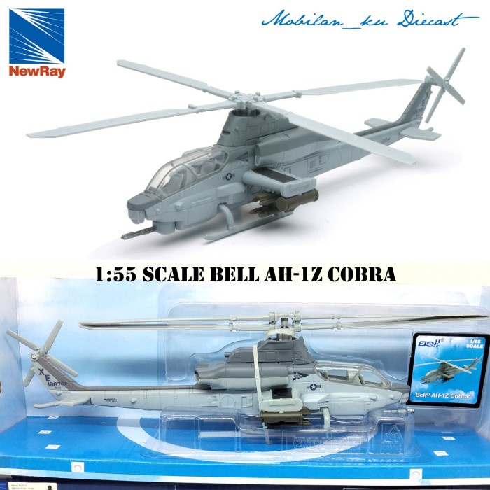 SALE Diecast Helicopter Bell AH-1Z Cobra NewRay 1:55 Sky Pilot Termurah