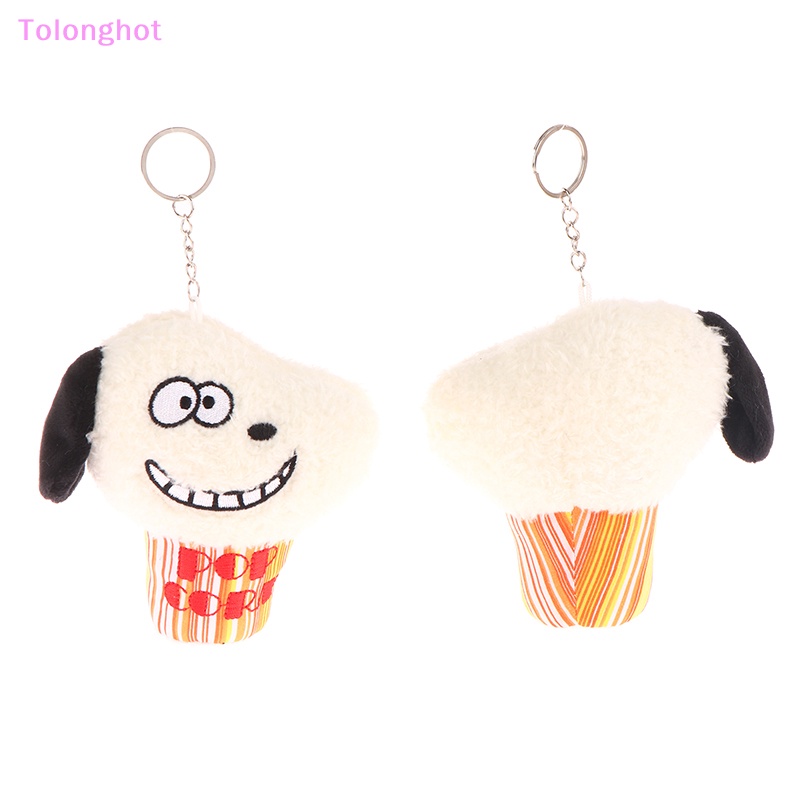 Tolonghot&gt; Lucu Popcorn Anjing Mainan Mewah Kartun Liontin Boneka Lembut Gantungan Kunci Ransel Tas Mobil Key Ring Decor Anak Hadiah well