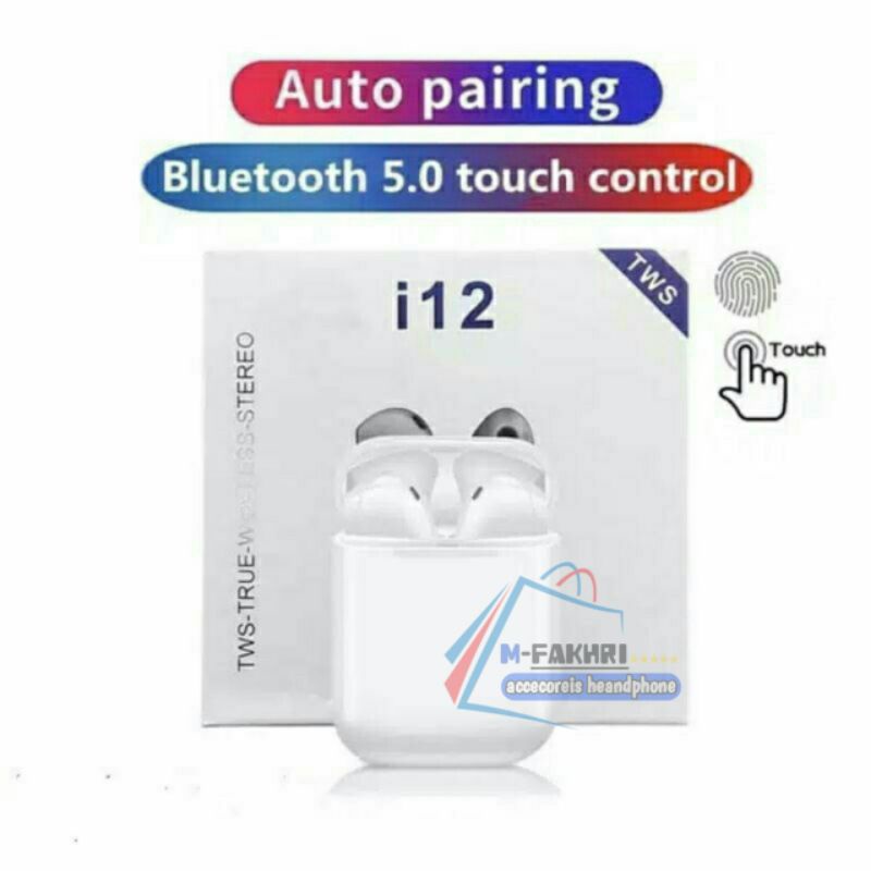 headset earphone bluetooth i12/headset wireless bluetooth i12