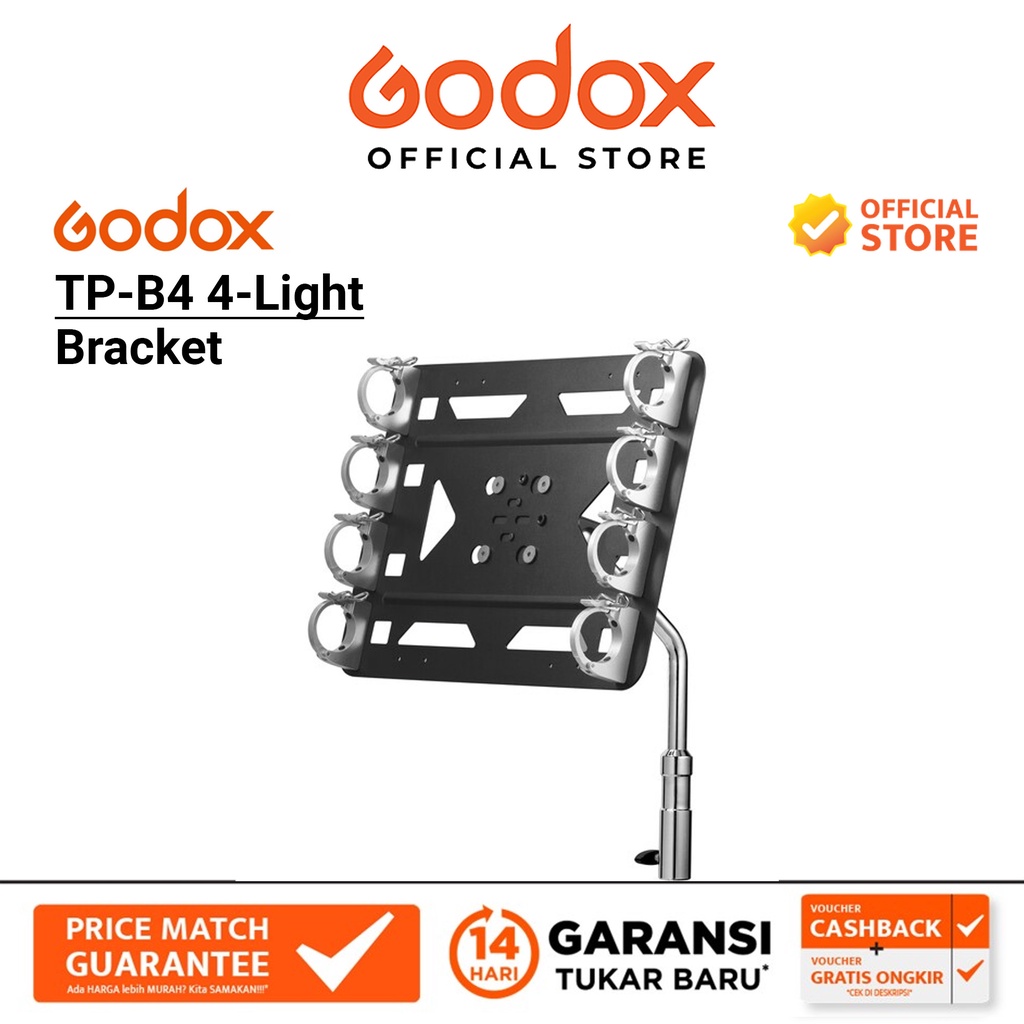 Godox TP-B4 4-Light Bracket for Pixel Series LED Tube Lights