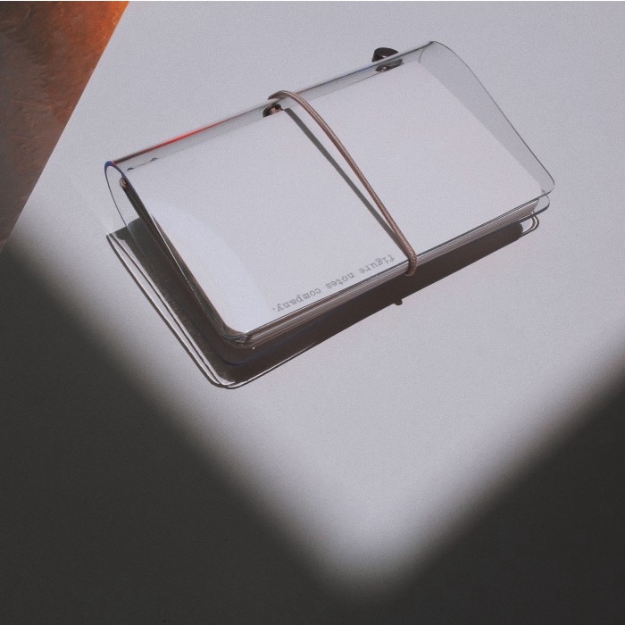 

✨BISA COD✨ -Figure Notes Traveler's Journal PVC Hologram Notebook - White Pony