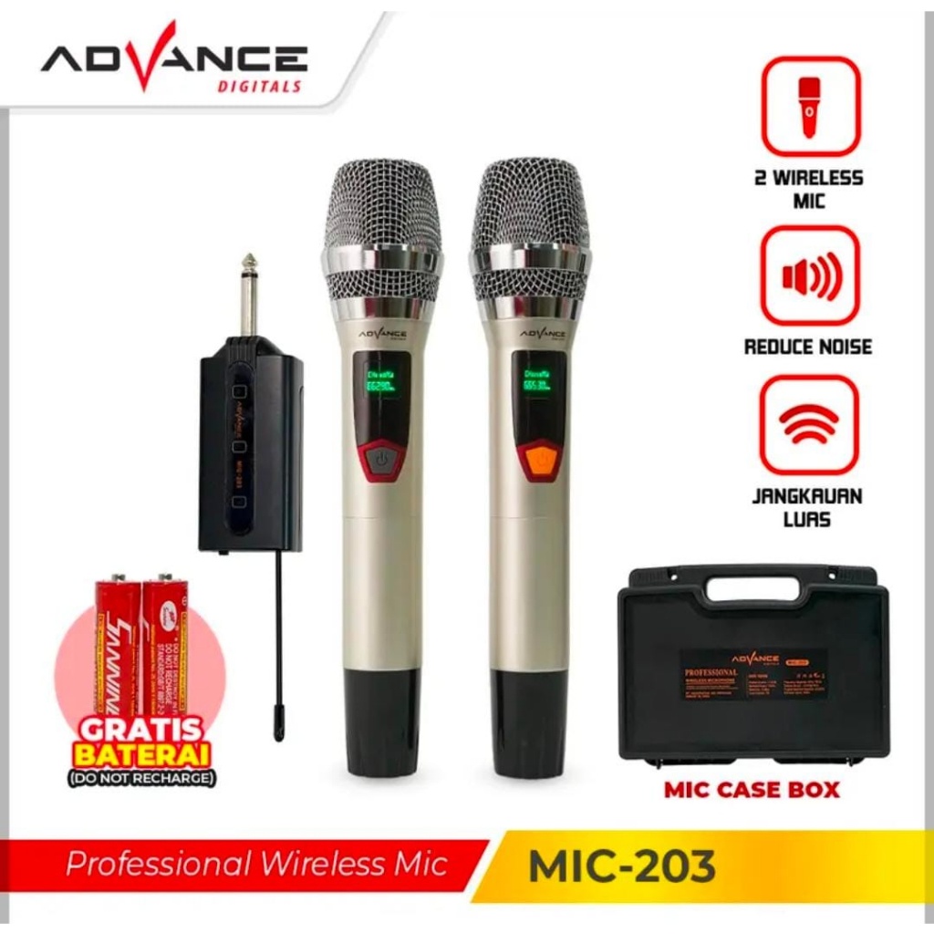 ADVANCE - Mic Wireless Double (MIC-203)